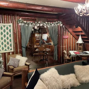 the living room and dining room