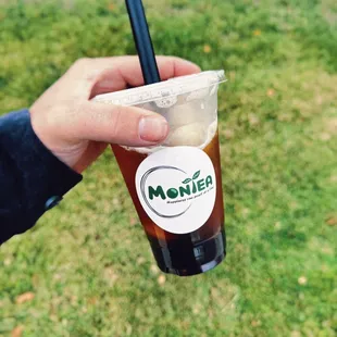 Peach Black Tea W/ Boba