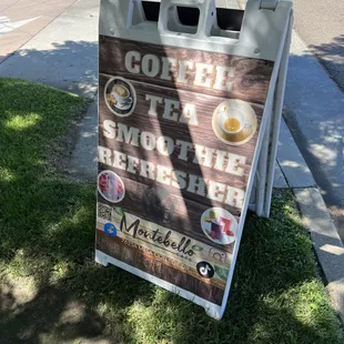 a coffee shop sign