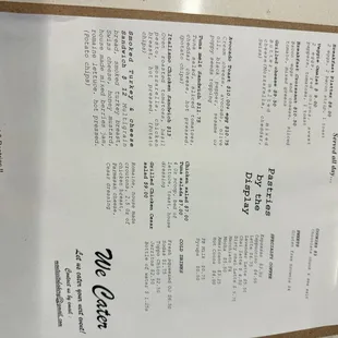 menu