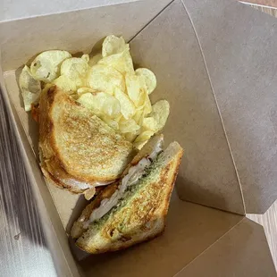 Italian chicken sandwich on house made white bread