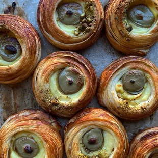 Fresh out of the oven pistachio danishes