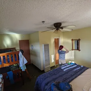 Lodge room - one large bed and one bunkbed - cozy