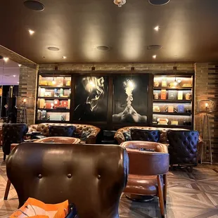leather chairs and tables