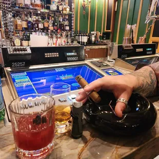 My man lived the knowledge of the humidors ND I loved the finely crafted cocktails by Johnathan.