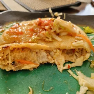 Filled with chicharron and cheese.