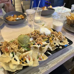 The jerk chicken nachos - huge portion and great flavors!