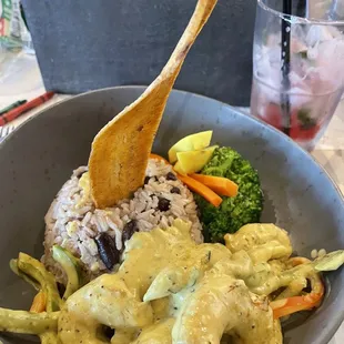 Curry shrimp bowl