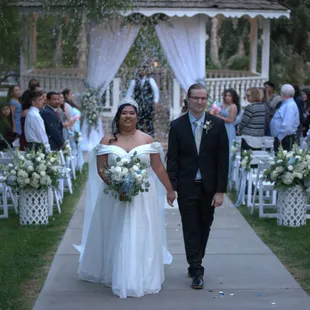 Ceremony in front of gazebo