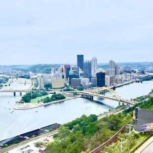 Fantastic view from the restaurant over Pittsburgh.