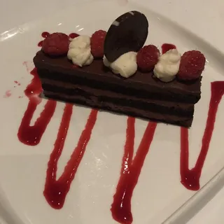 Dark Chocolate Raspberry Truffle Cake