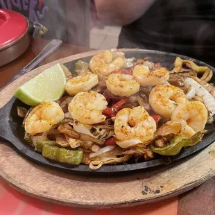 Shrimp fajitas