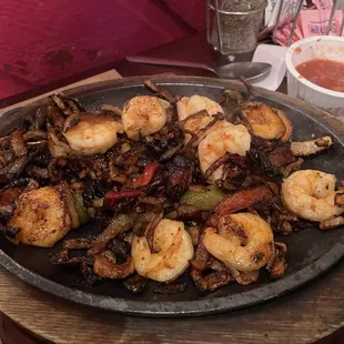 Shrimp fajitas