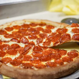 a pepperoni pizza