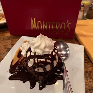 Warm chocolate brownie