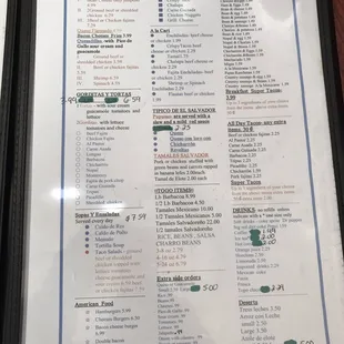 menu