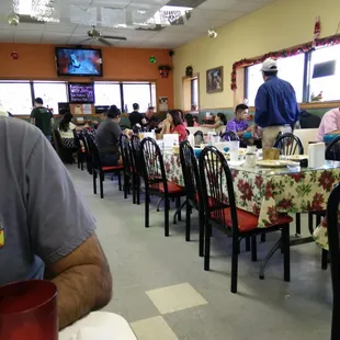 The dining area.