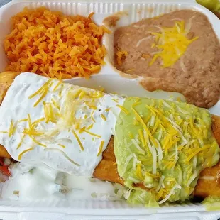 mexican food in a styrofoam container