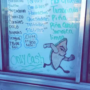 Full menu at ordering window (EXTREMELY nice staff)