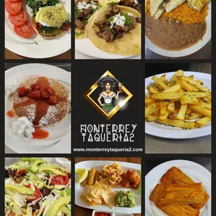 a variety of mexican food
