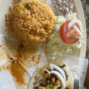 2 Taco Combo/mix and match. I ate one before I took this picture:)