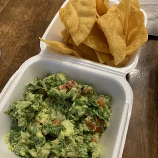 I think they fry their chips in house! They are sooo good. The quac was a little too oniony for my taste.