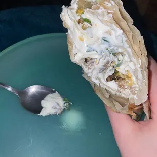 I guess they don't know how to put sour cream on the whole burrito instead of just a huge scoop at the top