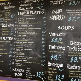 menu