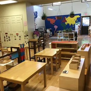 One of the preschool/kindergarten rooms at Montessori Children's Academy.