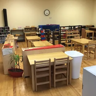 "Follow the child" is at the core of Montessori education. With child height furniture, learning tools, et cetera it is conducive to them.