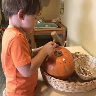 Hammering fine motor activity for our fall theme