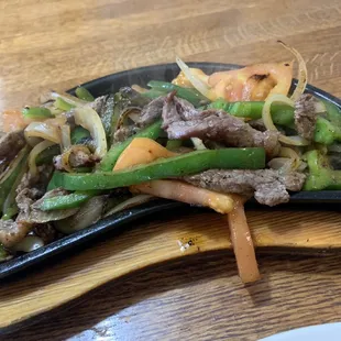 Lunch sized steak fajitas
