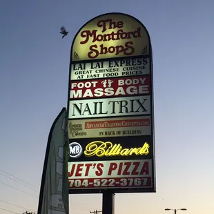 a sign for a restaurant