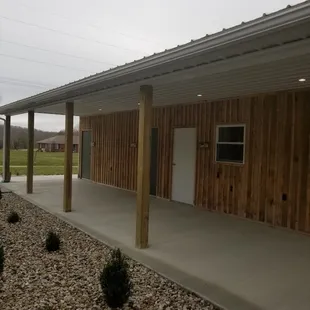 New building with restrooms and suites