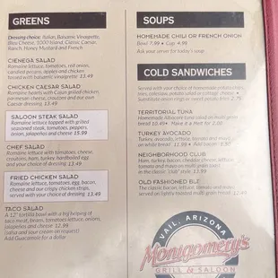 The rest of the menu