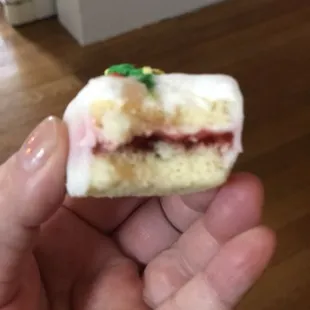 Christmas cake bites. SO delicious!! These pix are from dev 2019. Hope they still have them!