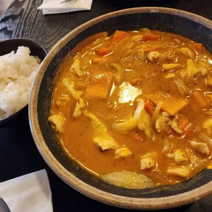 Massamun curry with rice