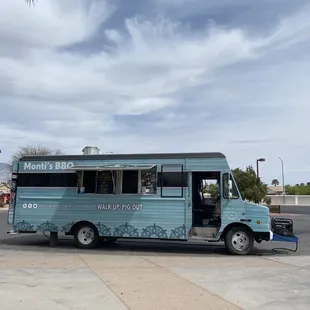 a blue food truck