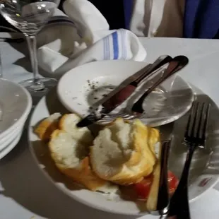 Dirty dishes, empty water glasses neglected service