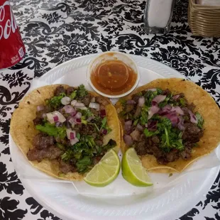 2 delicious steak tacos