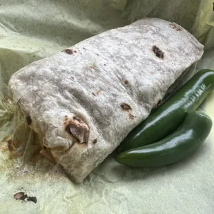 Chorizo with egg burrito and green chili hold the cabbage