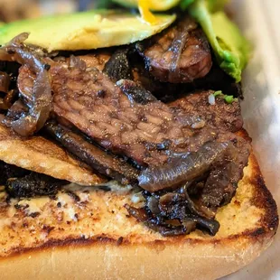 Vegan heathen sandwich, with scandalous avocado and sinful seitan