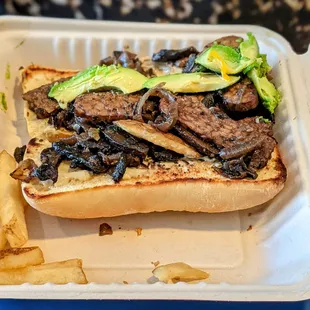 Heathen vegan sandwich. We shared it and ate it open faced with a knife and fork