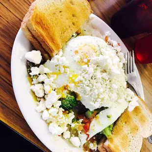 I love these skillets. Vegetarian with feta.
