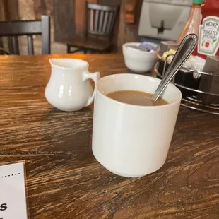 a cup of coffee on a table