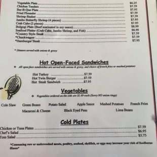 menu