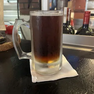 AMBER BOCK IN A FROSTY MUG