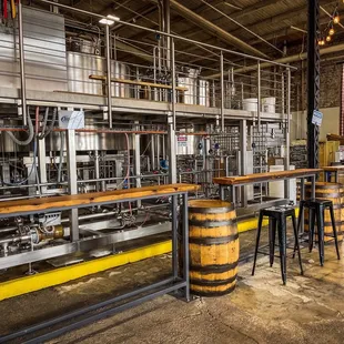 the interior of the brewery