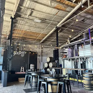 the interior of the brewery