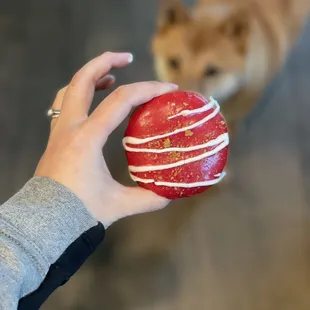 Raspberry with custard yeast donut